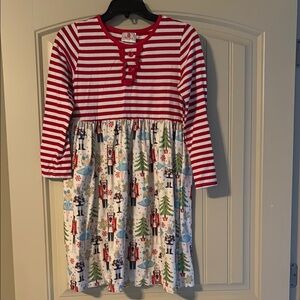 Red and White Nutcracker Dress with 3/4 Sleeves